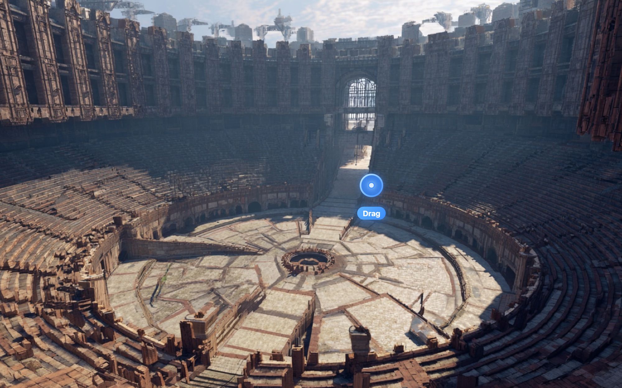 Drag: Close your fist and move: the blue hand cursor drags, and says so.